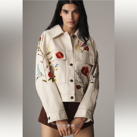 RARE!!!! Anthropologie NWT Floral Embroidered Jacket size S. - Picture 2 of 9